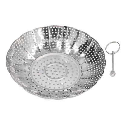 Steaming Plate Detachable Handle Design Retractable Stainless Steel Corrosion Resistant Food Steaming Tray V1294-YM0523-3118220073611