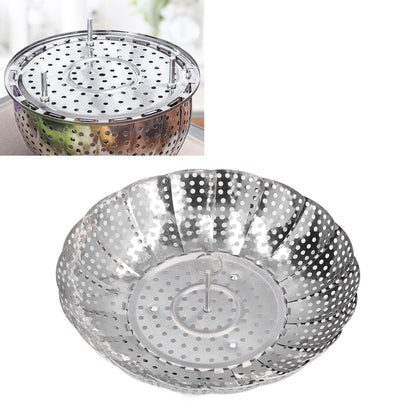 Steaming Plate Detachable Handle Design Retractable Stainless Steel Corrosion Resistant Food Steaming Tray V1294-YM0523-3118220073611