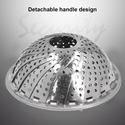 Steaming Plate Detachable Handle Design Retractable Stainless Steel Corrosion Resistant Food Steaming Tray V1294-YM0523-3118220073611