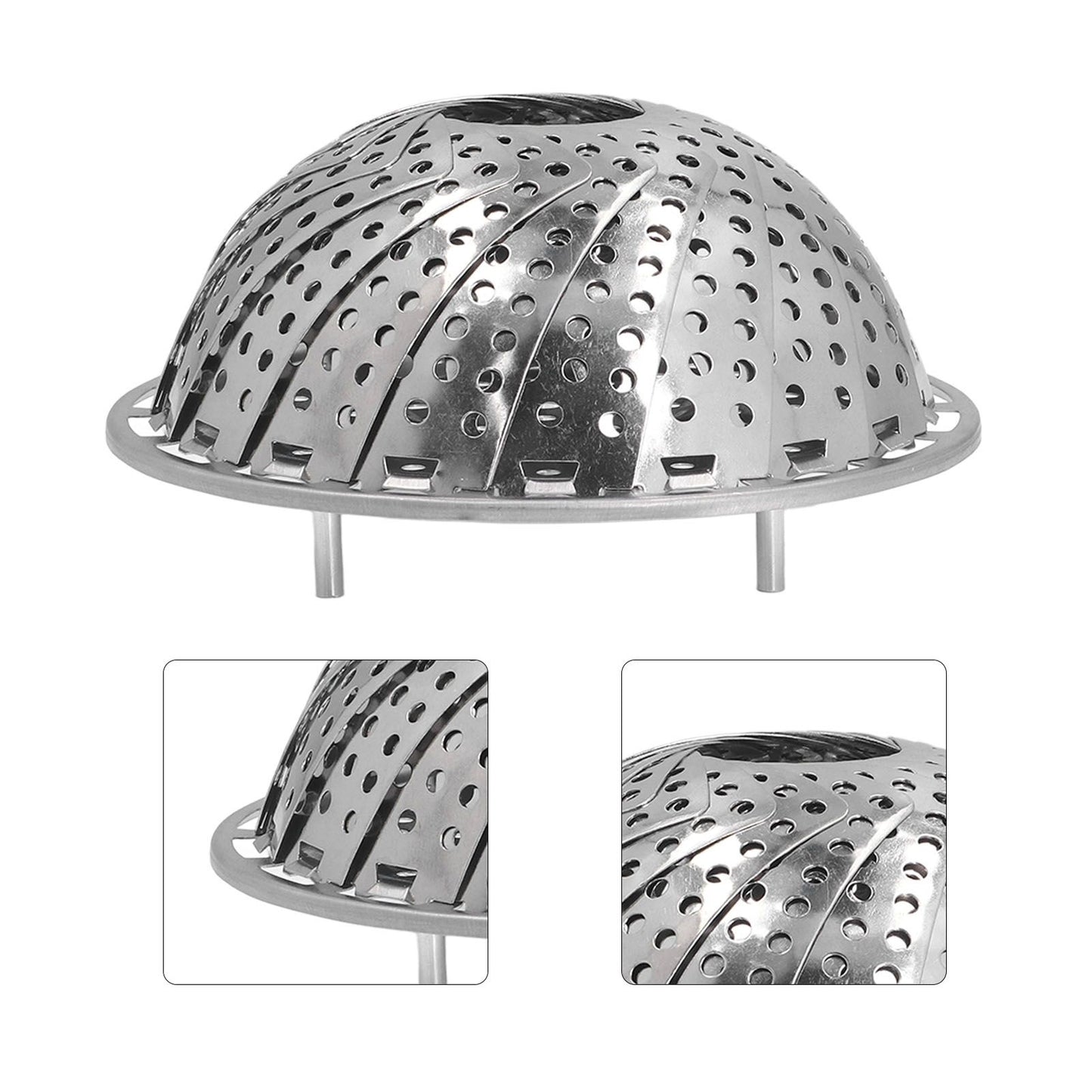 Steaming Plate Detachable Handle Design Retractable Stainless Steel Corrosion Resistant Food Steaming Tray V1294-YM0523-3118220073611
