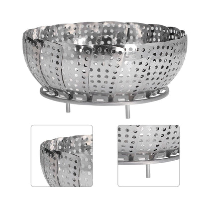 Steaming Plate Detachable Handle Design Retractable Stainless Steel Corrosion Resistant Food Steaming Tray V1294-YM0523-3118220073611