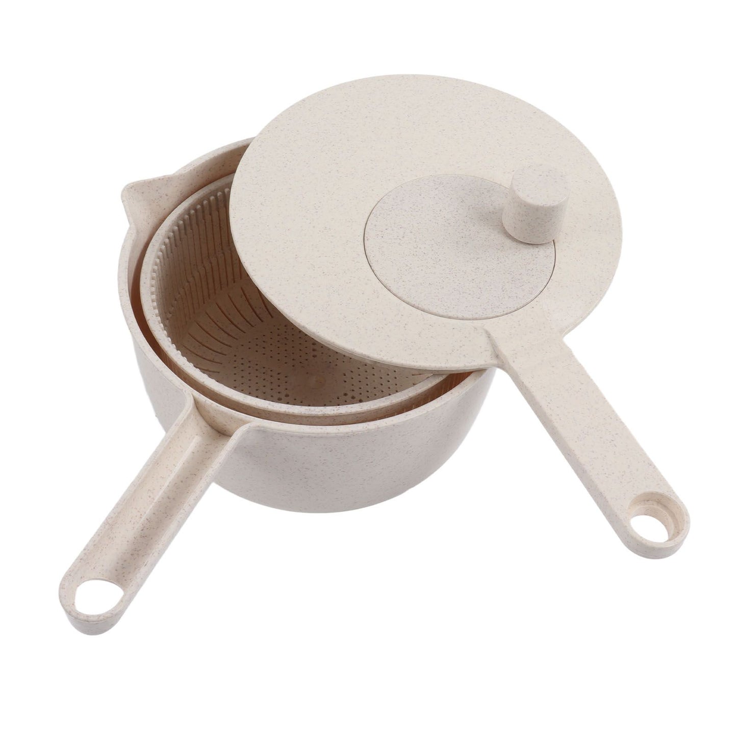 Small Salad Spinner BPA Free Multipurpose Vegetable Washer with Handle and Drain Basket for Home Kitchen V1294-YM0523-3118220074611