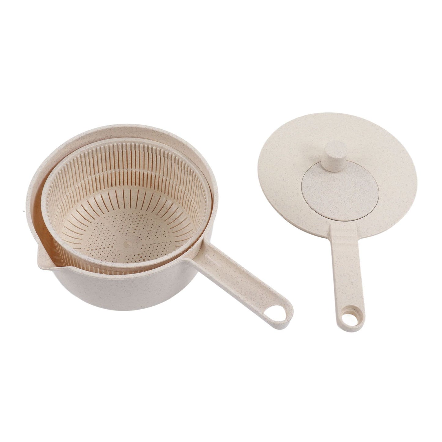 Small Salad Spinner BPA Free Multipurpose Vegetable Washer with Handle and Drain Basket for Home Kitchen V1294-YM0523-3118220074611