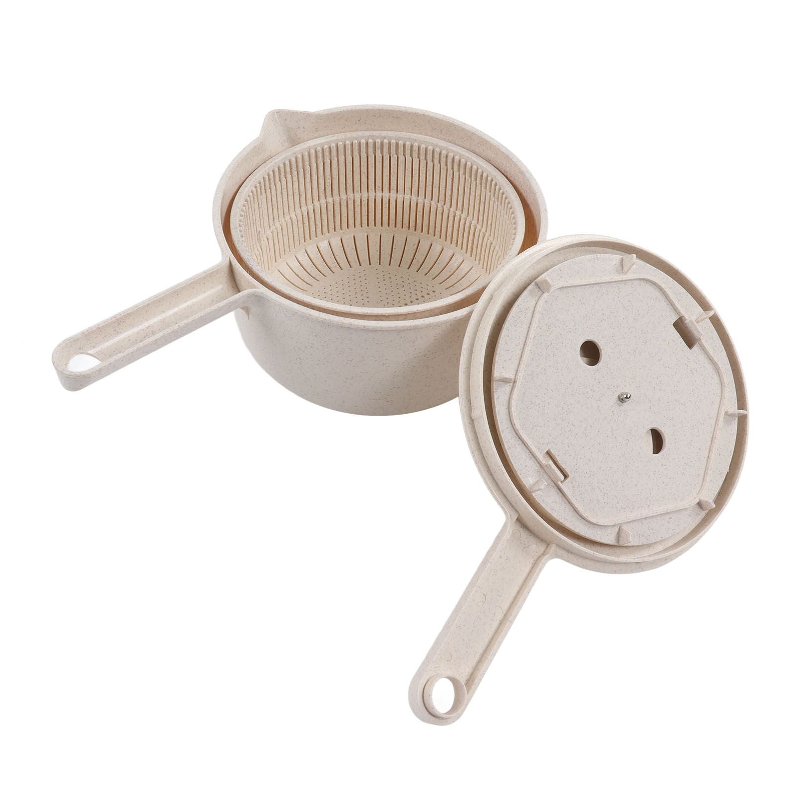 Small Salad Spinner BPA Free Multipurpose Vegetable Washer with Handle and Drain Basket for Home Kitchen V1294-YM0523-3118220074611