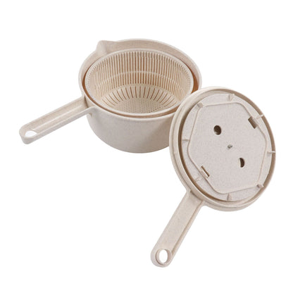 Small Salad Spinner BPA Free Multipurpose Vegetable Washer with Handle and Drain Basket for Home Kitchen V1294-YM0523-3118220074611