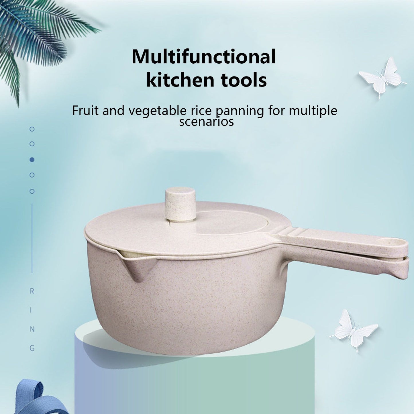 Small Salad Spinner BPA Free Multipurpose Vegetable Washer with Handle and Drain Basket for Home Kitchen V1294-YM0523-3118220074611