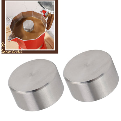 2Pcs Moka Coffee Pot Splashing Proof Cover Anti Rust Stainless Steel Splash Cap Accessory V1294-YM0523-3118220074911
