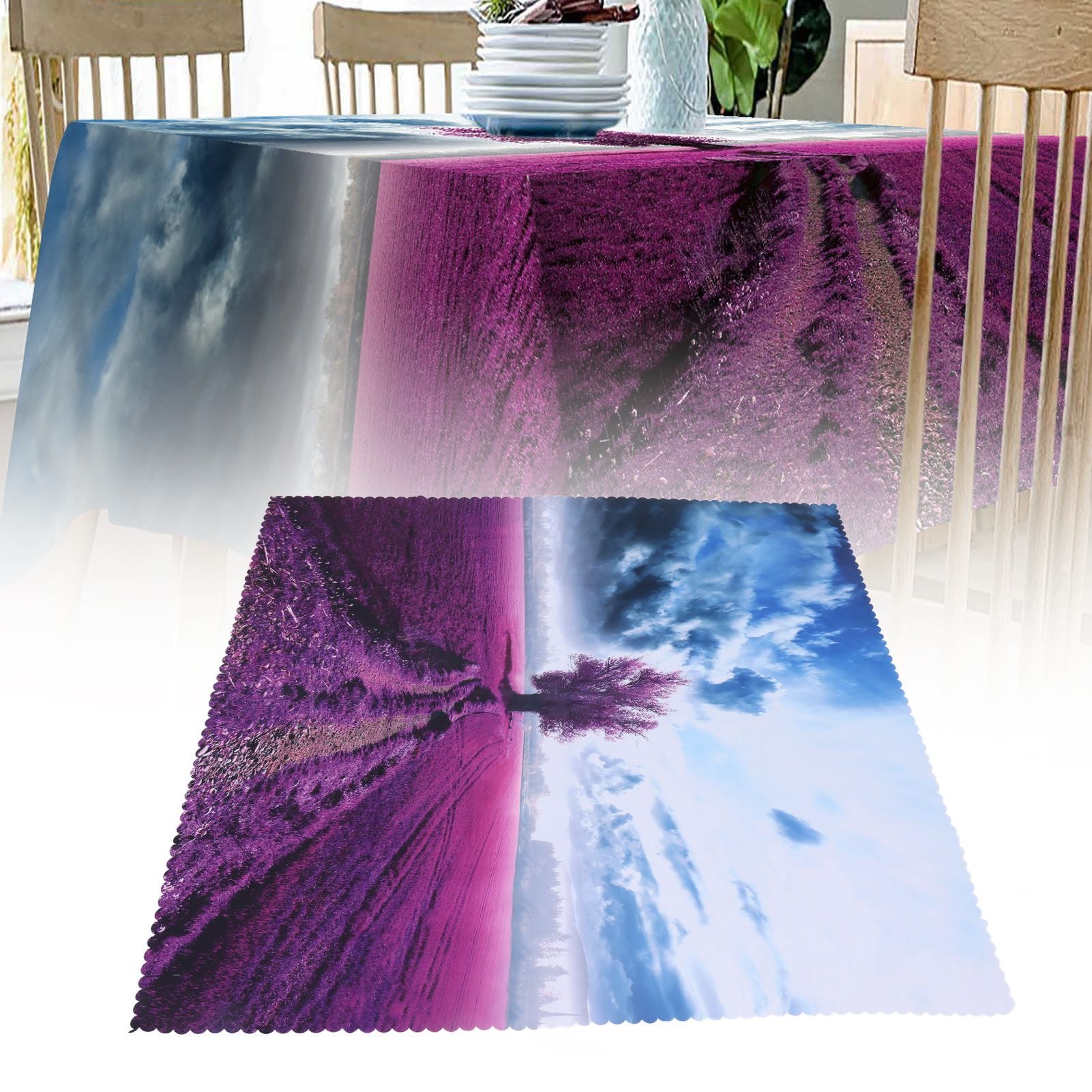 Printed Tablecloth Rectangle Table Cloth TV Cabinet Cover for Kitchen Dining Party Holiday Christmas Red V1294-YM0523-3118220075111