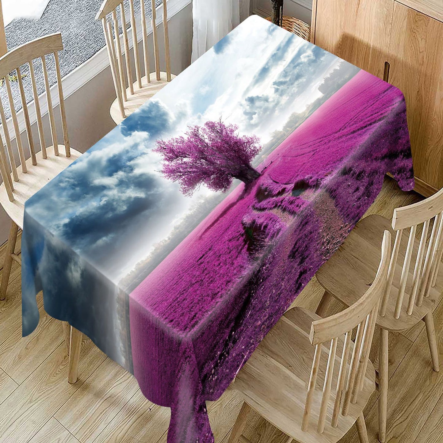 Printed Tablecloth Rectangle Table Cloth TV Cabinet Cover for Kitchen Dining Party Holiday Christmas Red V1294-YM0523-3118220075111