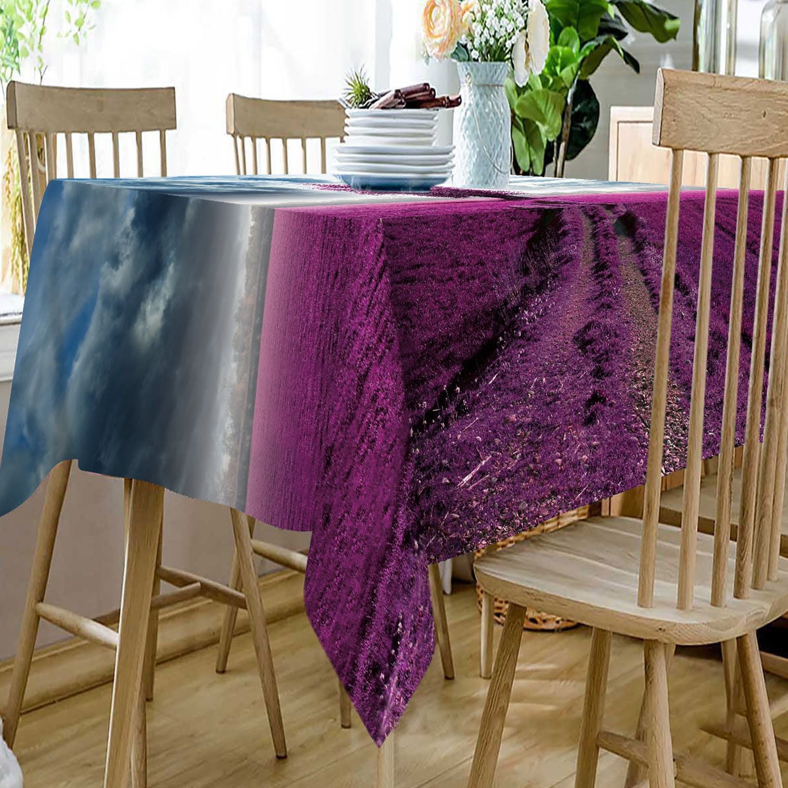 Printed Tablecloth Rectangle Table Cloth TV Cabinet Cover for Kitchen Dining Party Holiday Christmas Red V1294-YM0523-3118220075111