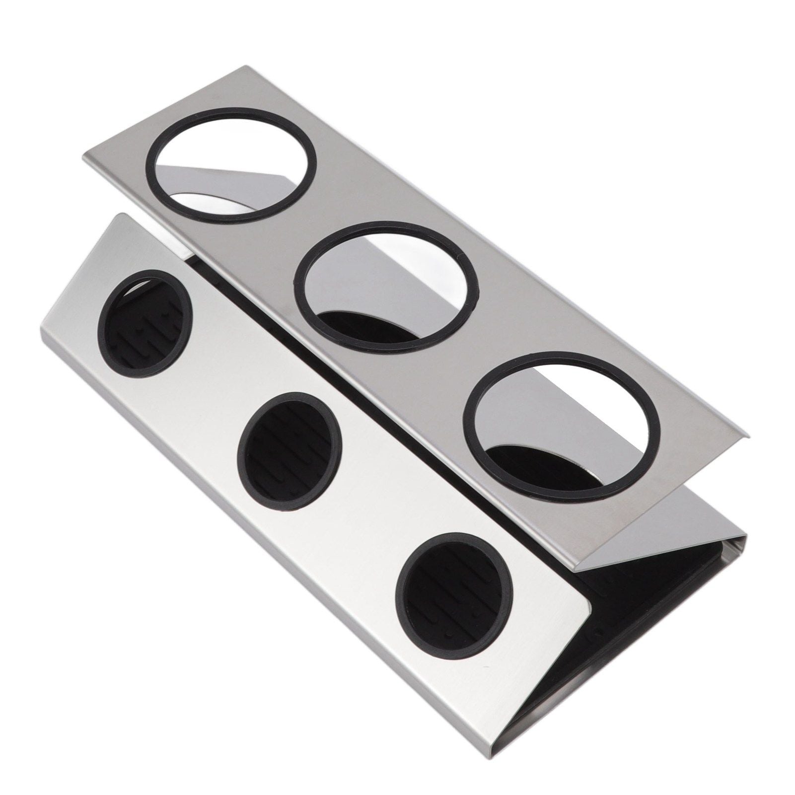 Bottle Drain Drying Rack 304 Stainless Steel Silicone Pad Silver 3 Holes Soda Bottle Drying Rack for Home V1294-YM0523-3118220075811