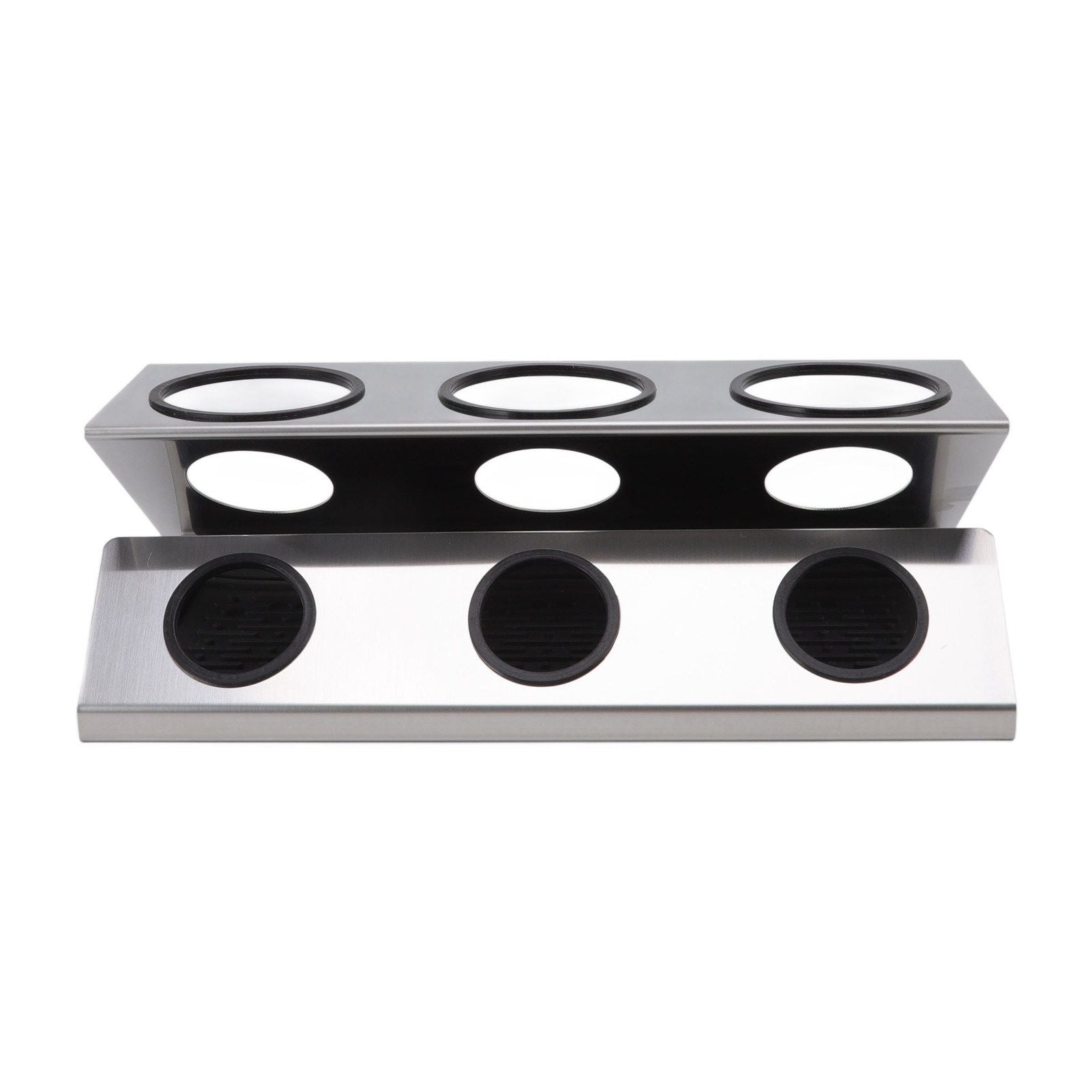 Bottle Drain Drying Rack 304 Stainless Steel Silicone Pad Silver 3 Holes Soda Bottle Drying Rack for Home V1294-YM0523-3118220075811