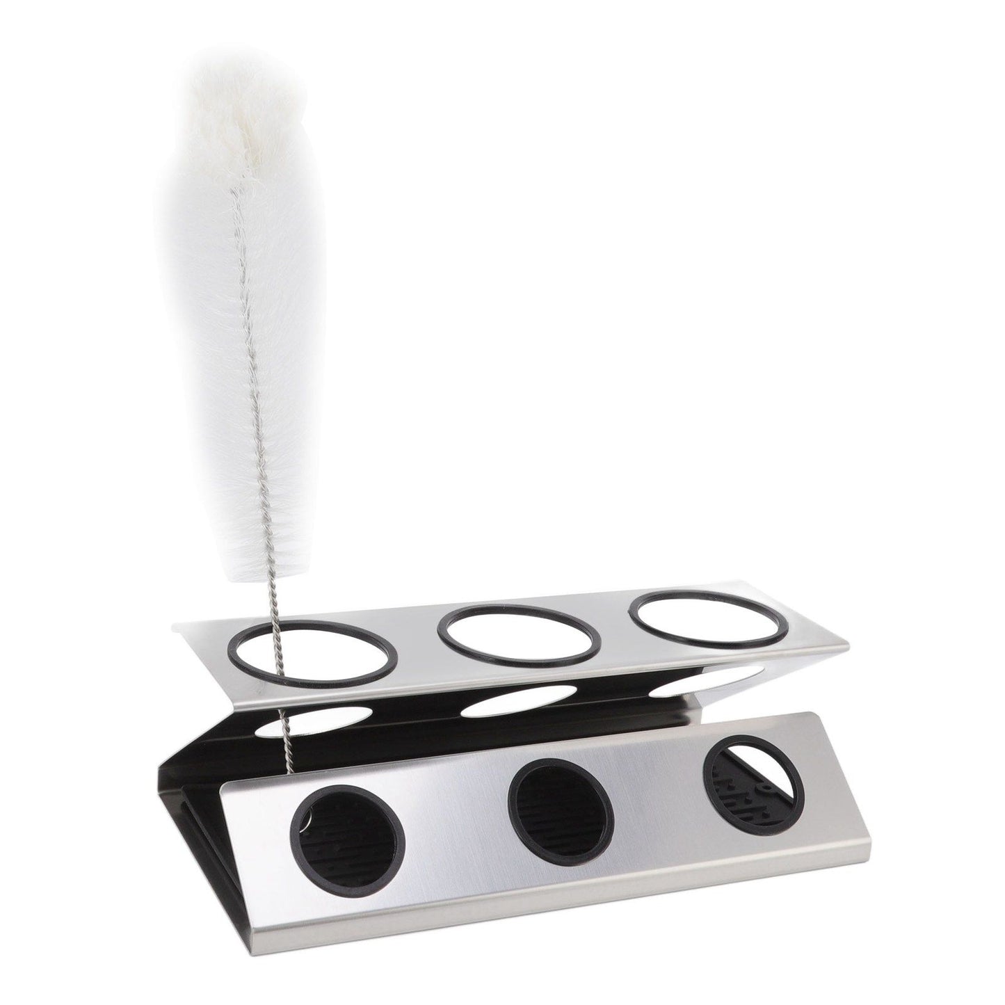 Bottle Drain Drying Rack 304 Stainless Steel Silicone Pad Silver 3 Holes Soda Bottle Drying Rack for Home V1294-YM0523-3118220075811