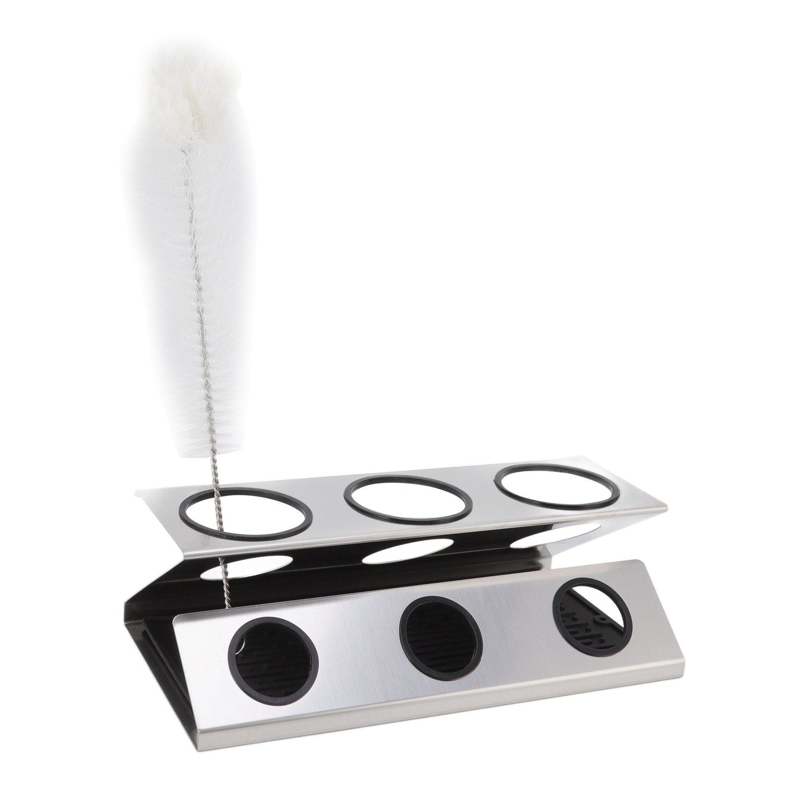 Bottle Drain Drying Rack 304 Stainless Steel Silicone Pad Silver 3 Holes Soda Bottle Drying Rack for Home V1294-YM0523-3118220075811