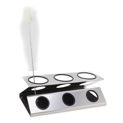 Bottle Drain Drying Rack 304 Stainless Steel Silicone Pad Silver 3 Holes Soda Bottle Drying Rack for Home V1294-YM0523-3118220075811