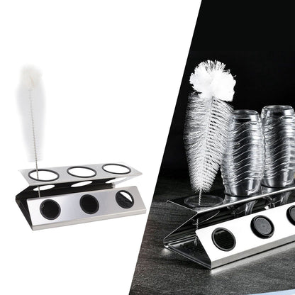 Bottle Drain Drying Rack 304 Stainless Steel Silicone Pad Silver 3 Holes Soda Bottle Drying Rack for Home V1294-YM0523-3118220075811