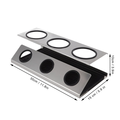 Bottle Drain Drying Rack 304 Stainless Steel Silicone Pad Silver 3 Holes Soda Bottle Drying Rack for Home V1294-YM0523-3118220075811