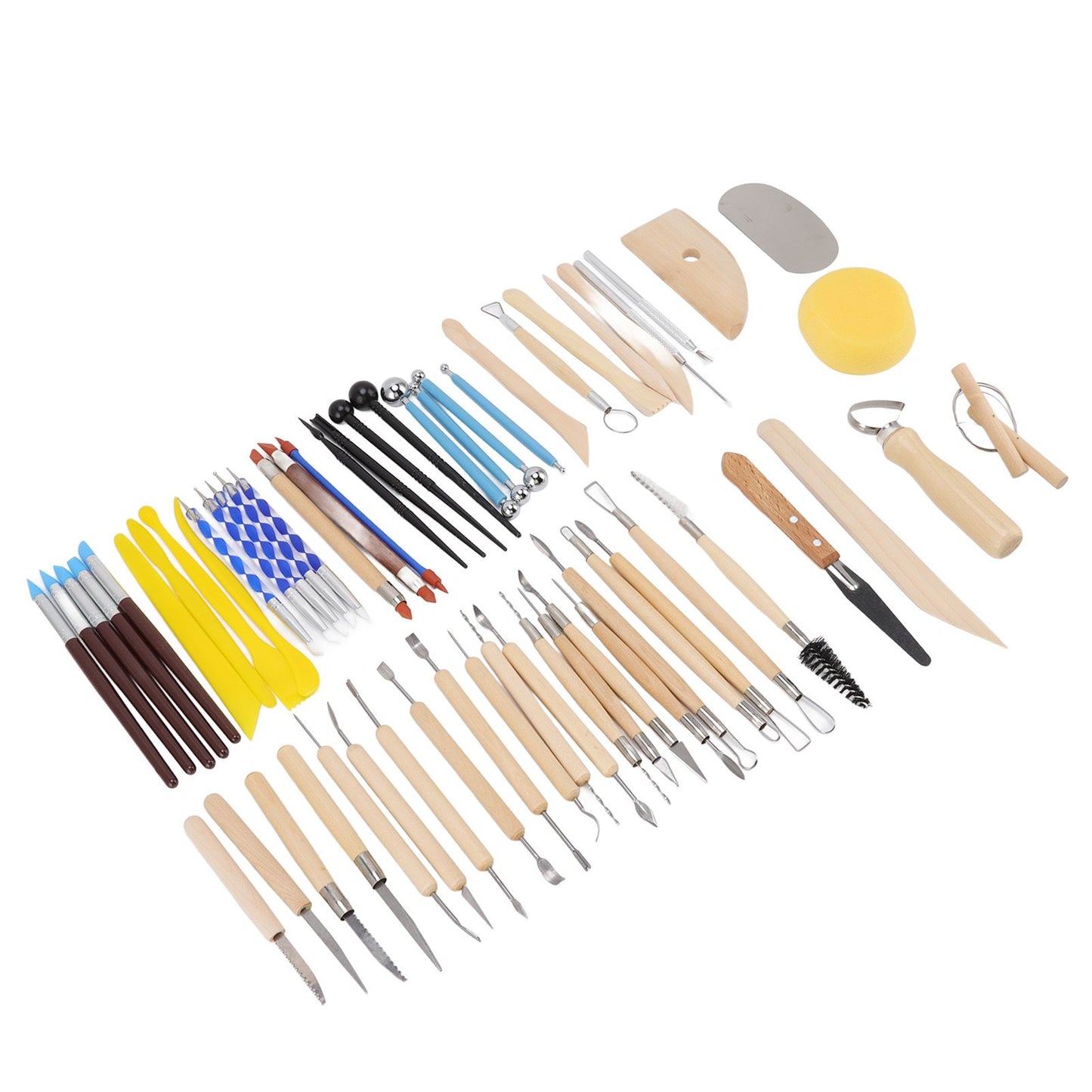61Pcs Polymer Clay Sculpting Tools Exquisite Versatile Clay Carving Tools with Canvas Bag for Beginners Expert V1294-YM0523-3118220076211