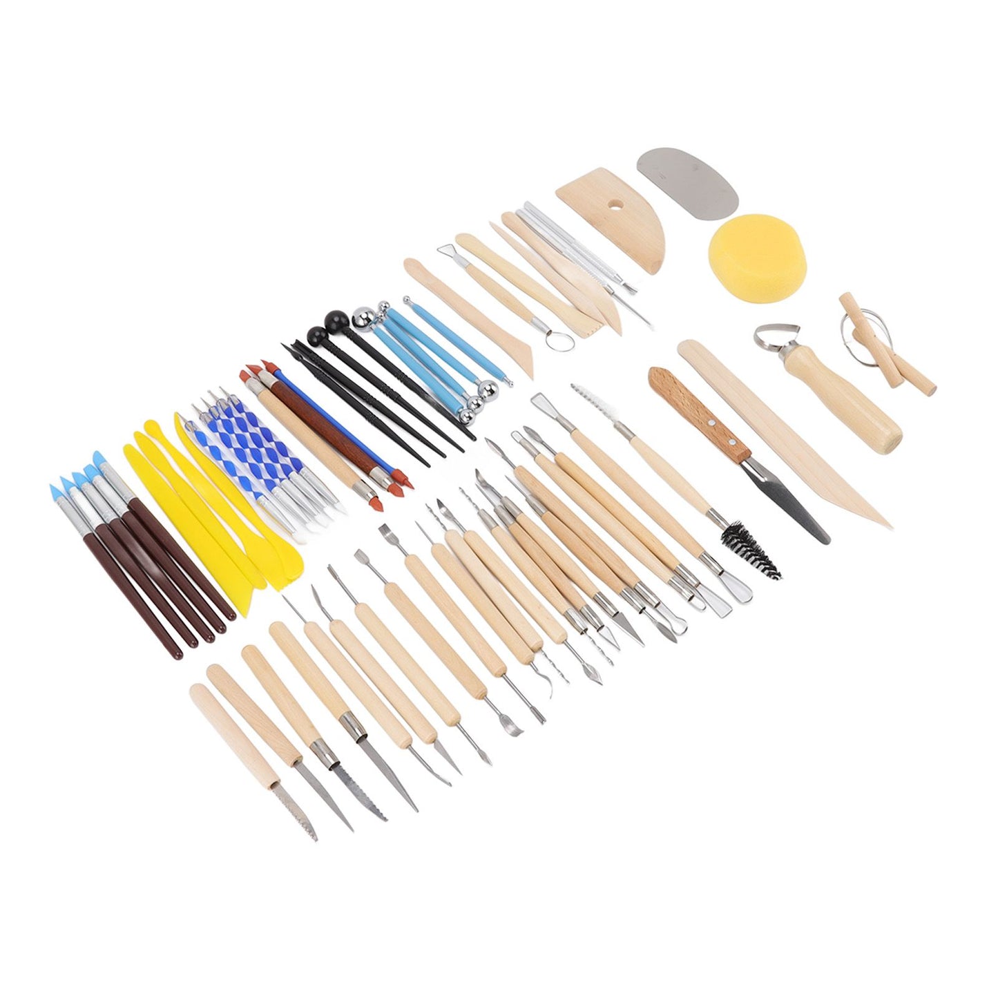 61Pcs Polymer Clay Sculpting Tools Exquisite Versatile Clay Carving Tools with Canvas Bag for Beginners Expert V1294-YM0523-3118220076211