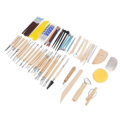 61Pcs Polymer Clay Sculpting Tools Exquisite Versatile Clay Carving Tools with Canvas Bag for Beginners Expert V1294-YM0523-3118220076211