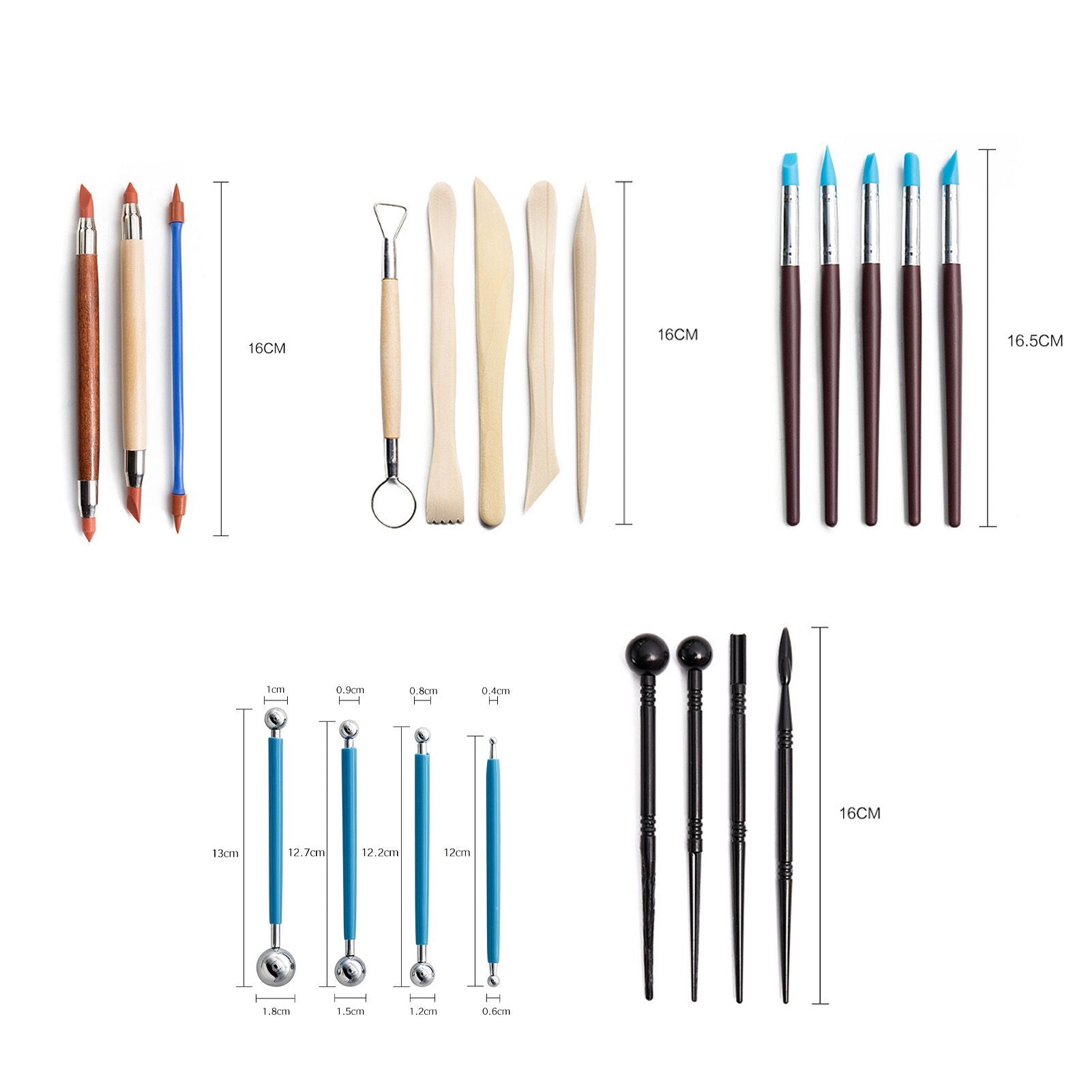 61Pcs Polymer Clay Sculpting Tools Exquisite Versatile Clay Carving Tools with Canvas Bag for Beginners Expert V1294-YM0523-3118220076211