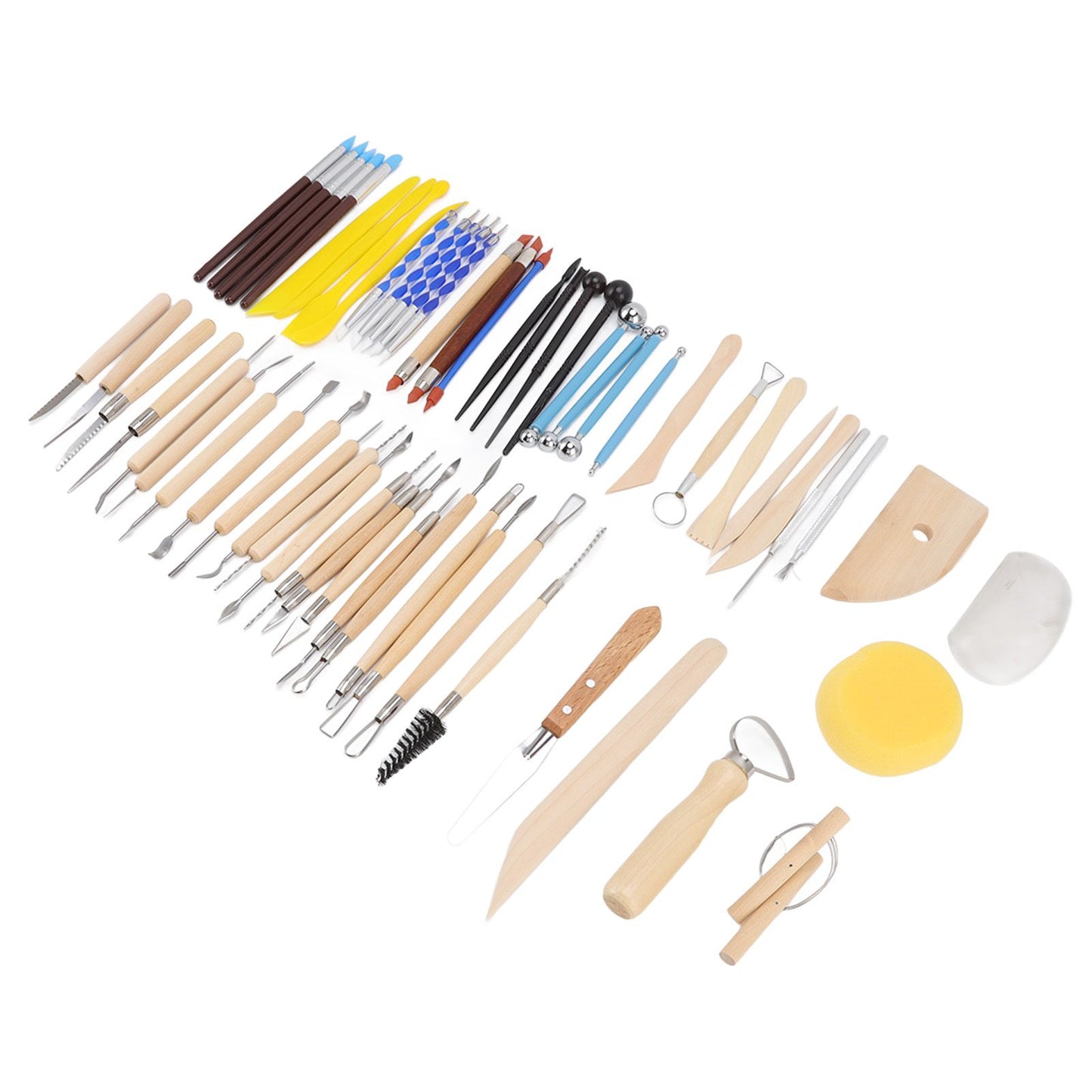 61Pcs Polymer Clay Sculpting Tools Exquisite Versatile Clay Carving Tools with Canvas Bag for Beginners Expert V1294-YM0523-3118220076211
