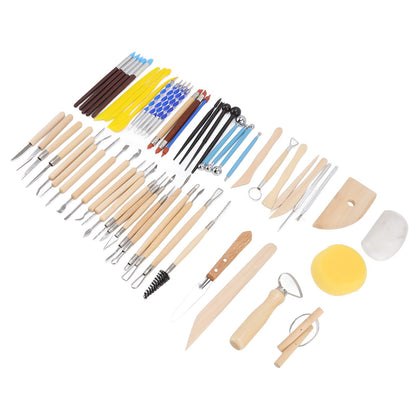 61Pcs Polymer Clay Sculpting Tools Exquisite Versatile Clay Carving Tools with Canvas Bag for Beginners Expert V1294-YM0523-3118220076211
