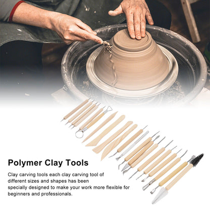 21pcs Polymer Clay Tools Polymer Clay Sculpting Tools with Storage Bag for Beginners Professionals V1294-YM0523-3118220076811
