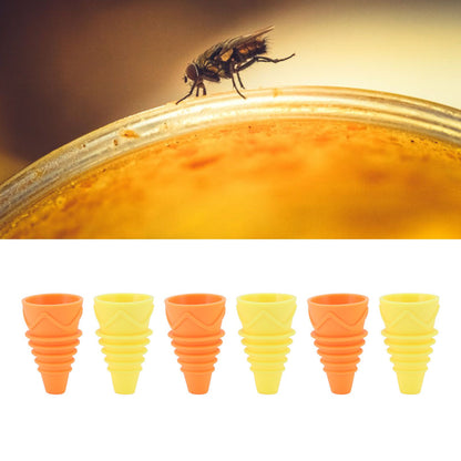 6PCS Fly Trap Funnel Reusable Flexible Silicone Flytrap Funnel Home Garden Kitchen Flytrap for Water Bottles V1294-YM0523-3118220078111