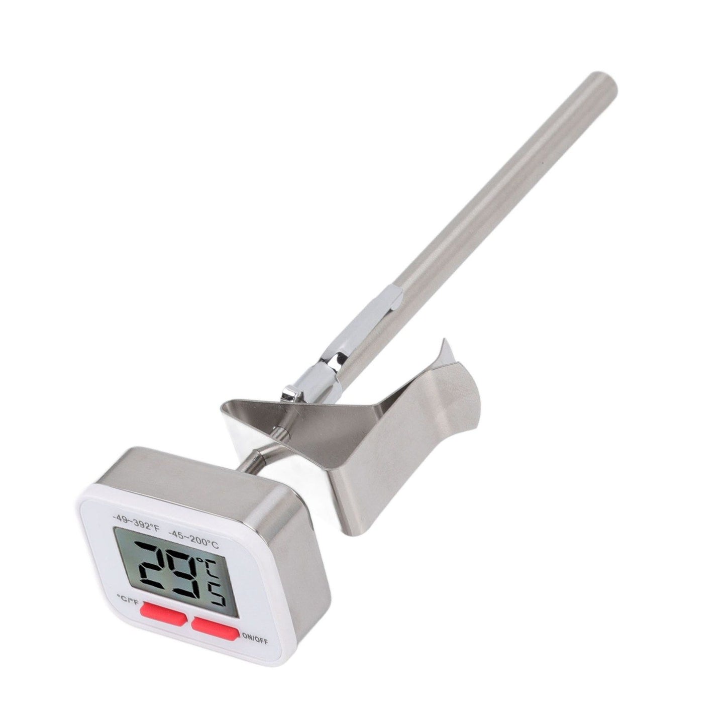 Food Thermometer Regulable Clip Large Display Screen Detachable Stainless Steel White Kitchen Thermometer V1294-YM0523-3118220079611
