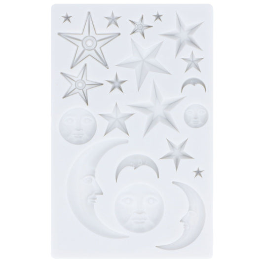 Silicone Fondant Mold Star Moon Face Nonstick Food Grade Silicone Reusable Heat Resistant Odorless Chocolate V1294-YM0523-3118220080311