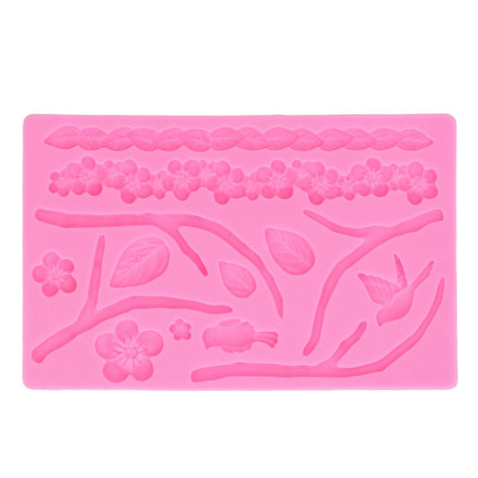 Branch Flowers Silicone Mould Food Grade Materials Various Shapes DIY Cake Silicone Mold for Muffins Fudge V1294-YM0523-3118220080511