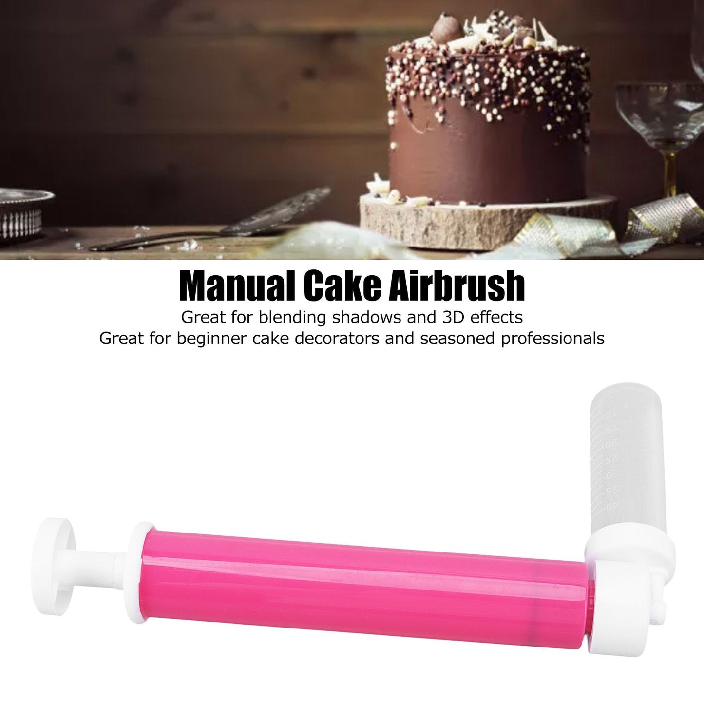 Manual Cake Airbrush DIY Multiple Colors Leakage Proof Plastic Cake Airbrush Pump with Transparent Tank for V1294-YM0523-3118220081911