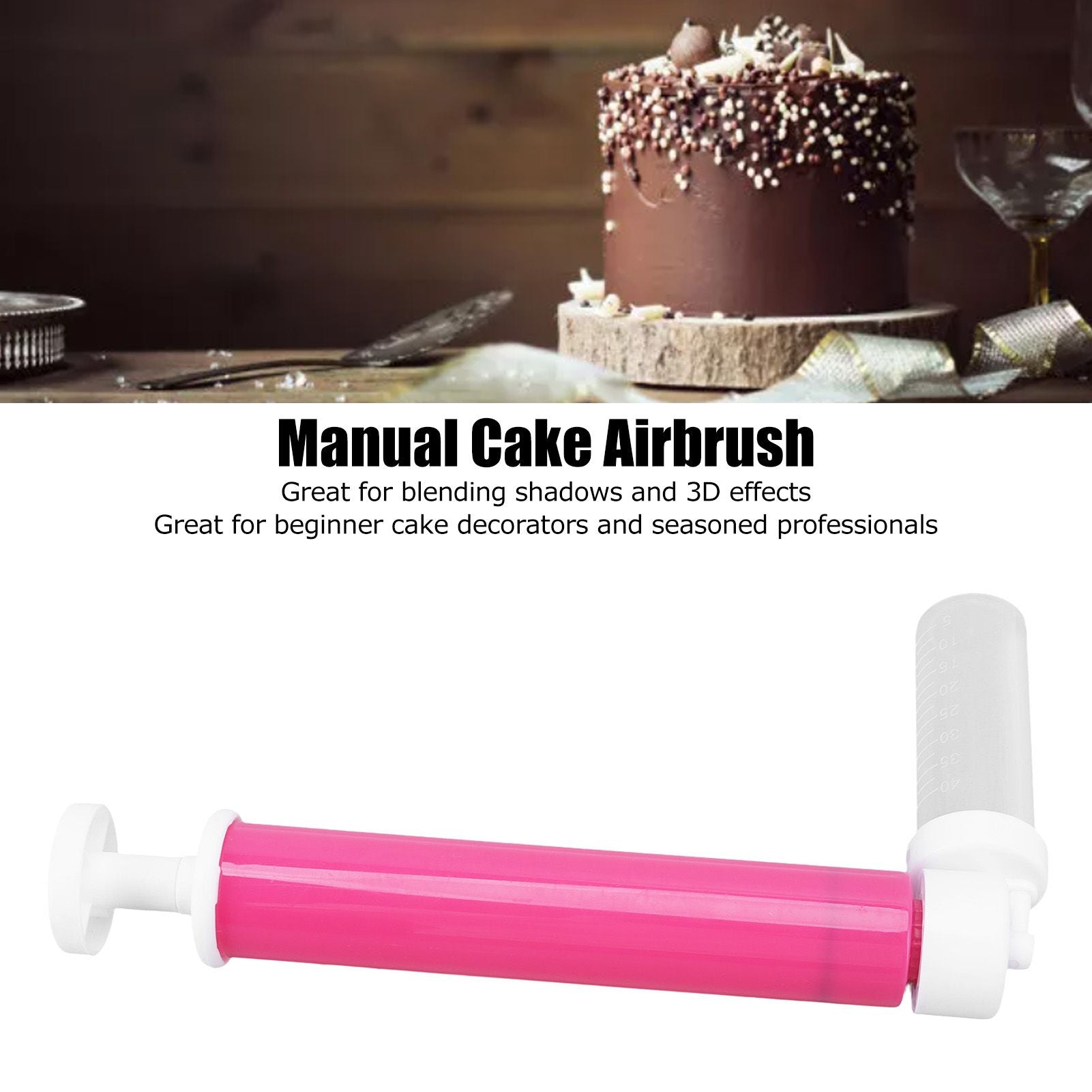 Manual Cake Airbrush DIY Multiple Colors Leakage Proof Plastic Cake Airbrush Pump with Transparent Tank for V1294-YM0523-3118220081911