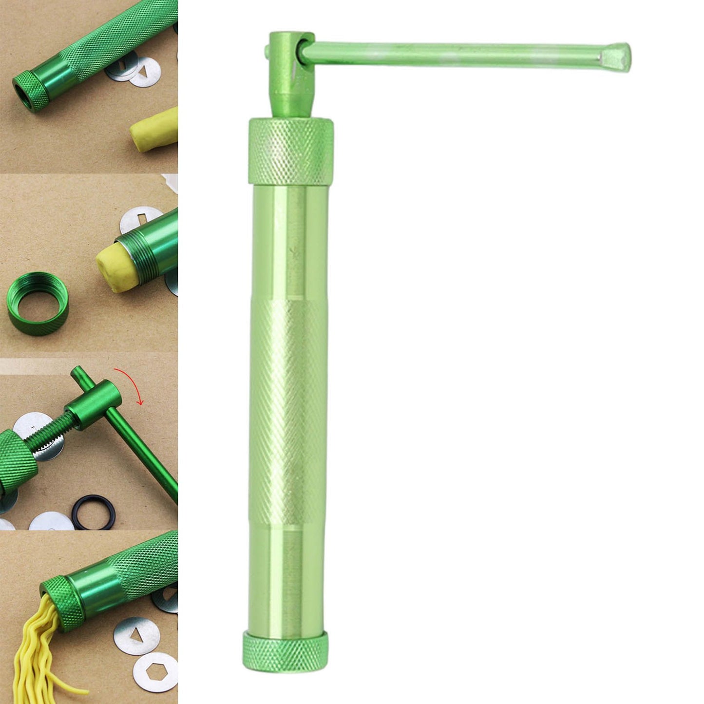 Sugar Paste Extruder Pottery Clay Extruders Cake Fondant Decorating Tool Set with Interchangeable Discs for V1294-YM0523-3118220083011