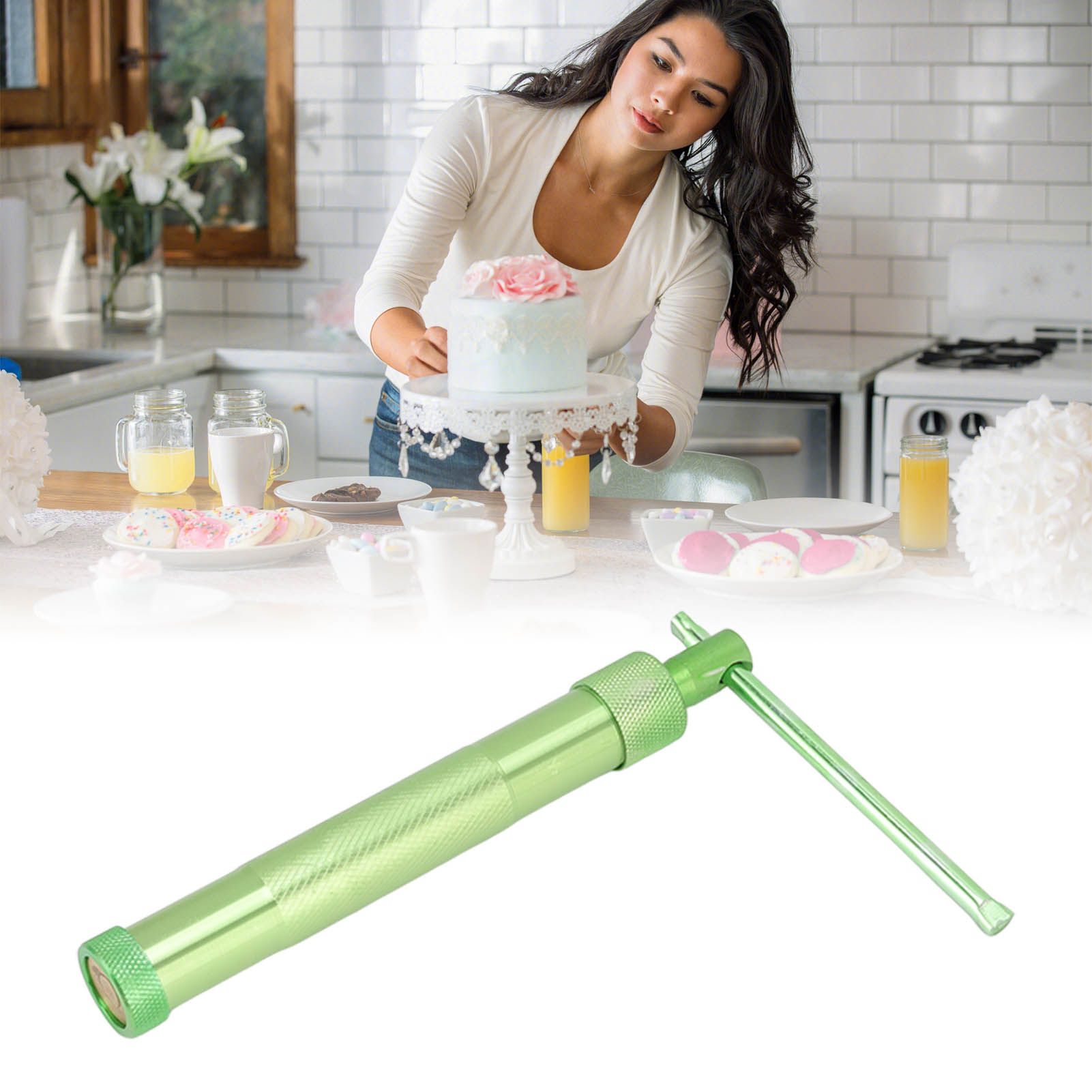 Sugar Paste Extruder Pottery Clay Extruders Cake Fondant Decorating Tool Set with Interchangeable Discs for V1294-YM0523-3118220083011