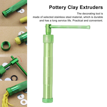 Sugar Paste Extruder Pottery Clay Extruders Cake Fondant Decorating Tool Set with Interchangeable Discs for V1294-YM0523-3118220083011