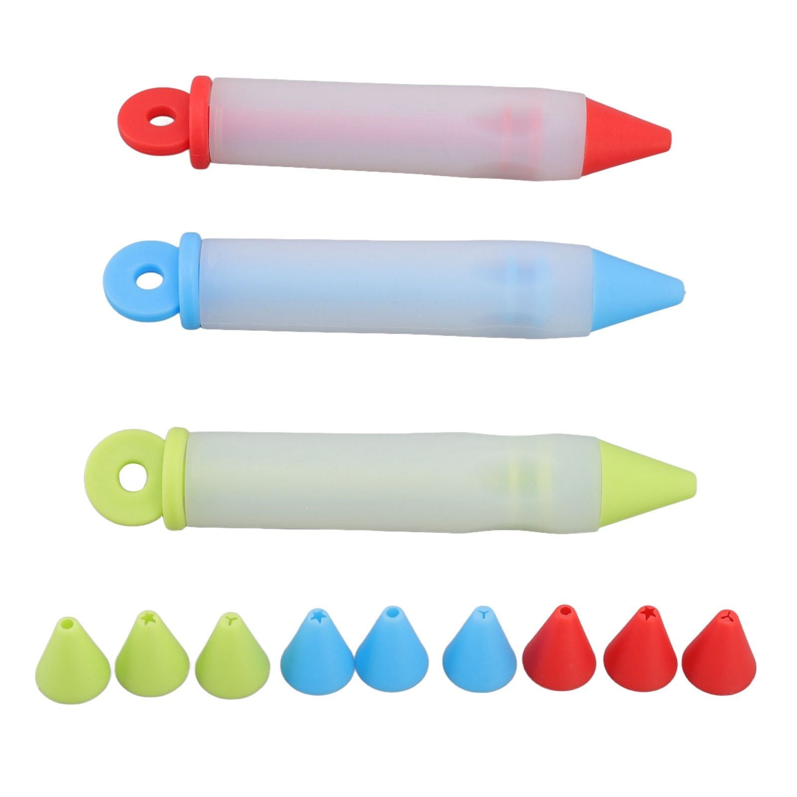 3 Set Cake Decorating Pen Tool Kit Food Grade Silicone Detachable DIY Cake Icing Pen with 12 Patterns for V1294-YM0523-3118220085411