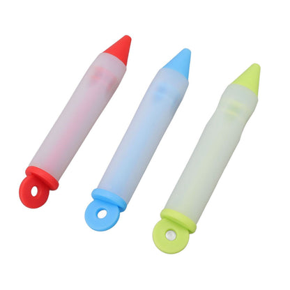 3 Set Cake Decorating Pen Tool Kit Food Grade Silicone Detachable DIY Cake Icing Pen with 12 Patterns for V1294-YM0523-3118220085411