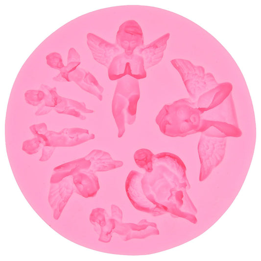 Angel Baby Shape Mold Silicone Mould Fondant Mold Decorating Household DIY Tool for Cake Chocolate V1294-YM0523-3118220086311