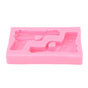 3D Weapon Shape Silicone Molds Pistol Shaped Baking Molds for Making Cake Chocolate Candy Crafting Pink V1294-YM0523-3118220086611