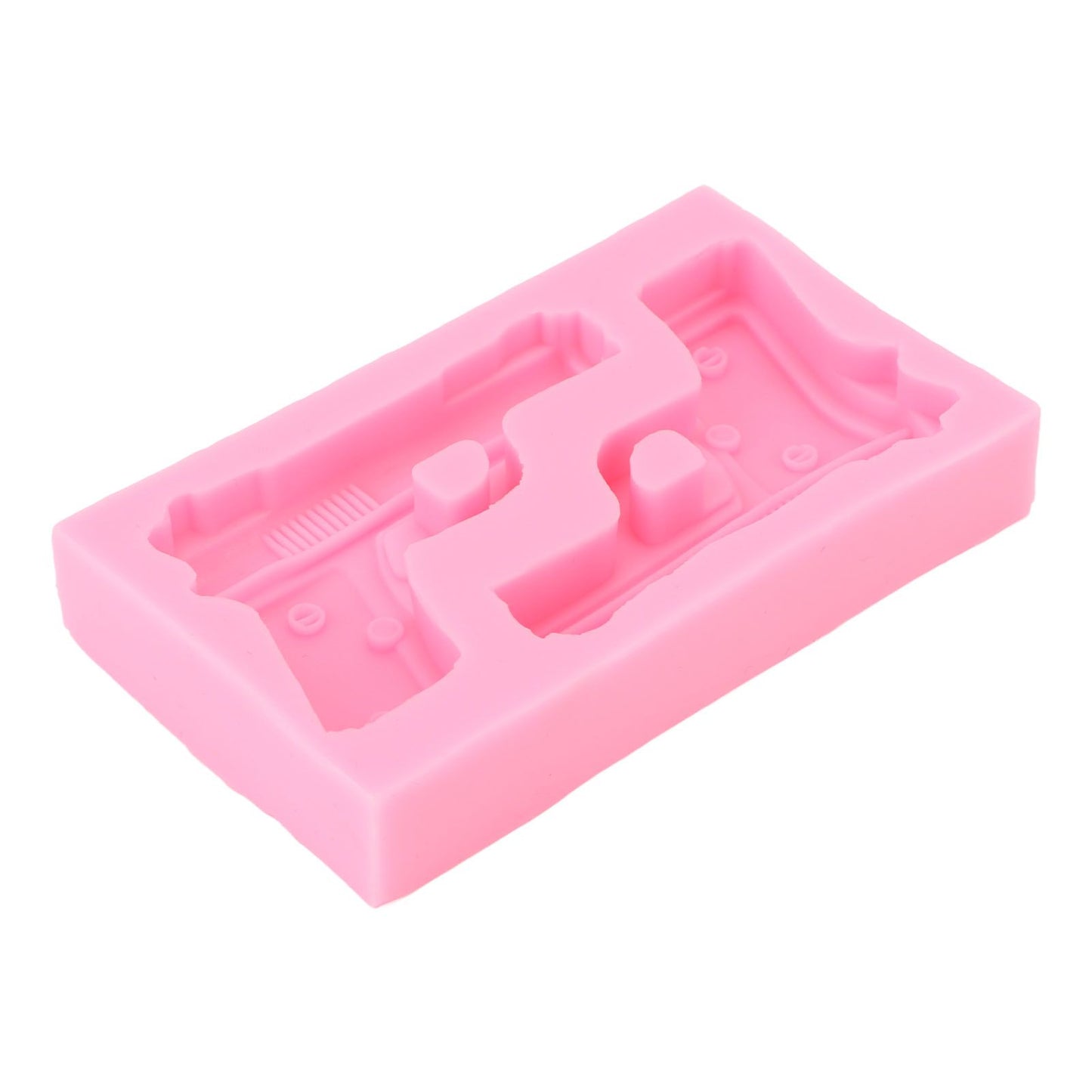 3D Weapon Shape Silicone Molds Pistol Shaped Baking Molds for Making Cake Chocolate Candy Crafting Pink V1294-YM0523-3118220086611