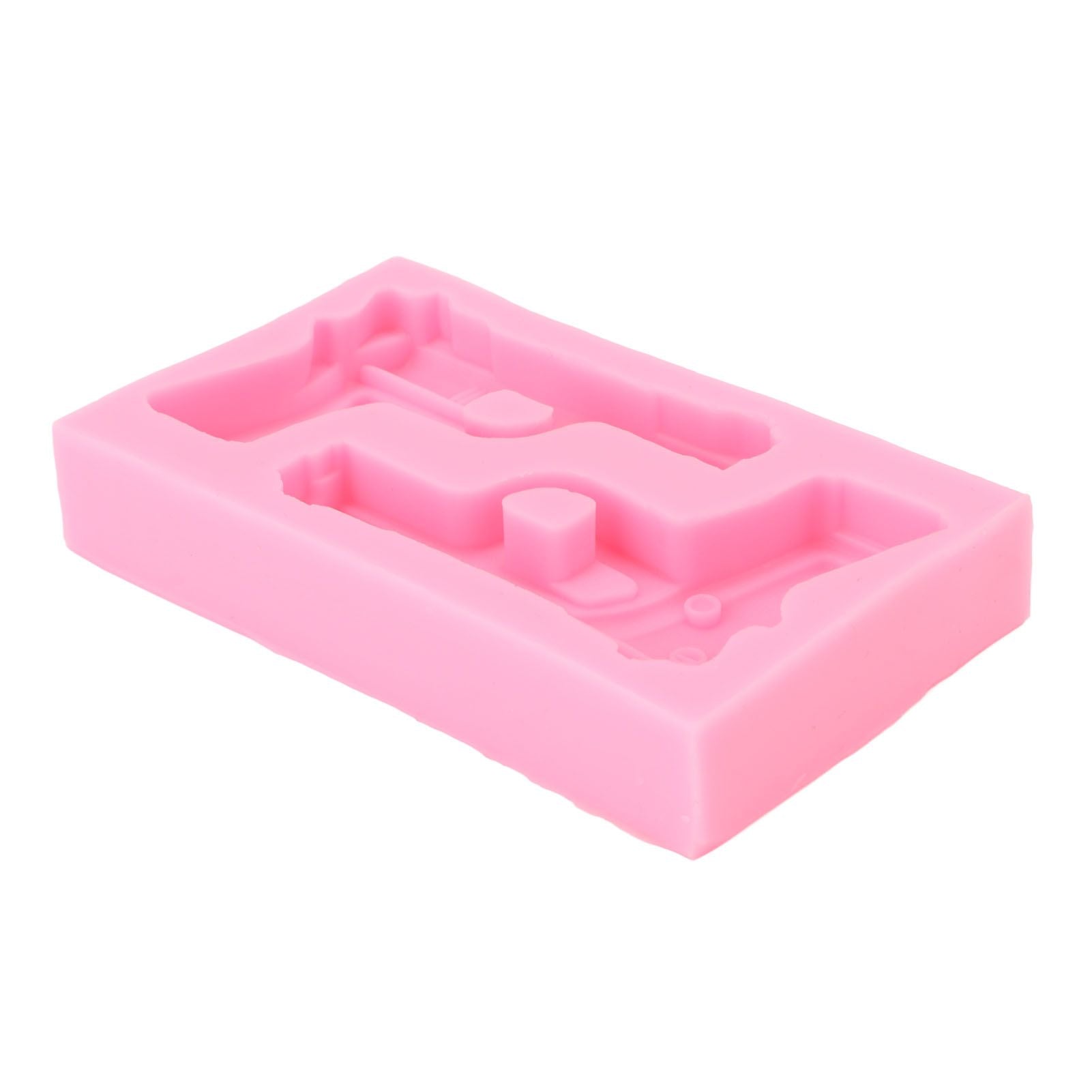 3D Weapon Shape Silicone Molds Pistol Shaped Baking Molds for Making Cake Chocolate Candy Crafting Pink V1294-YM0523-3118220086611