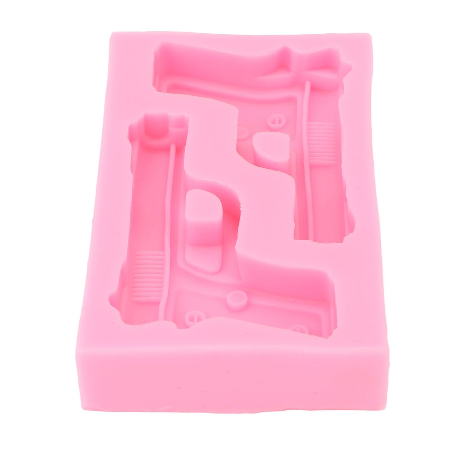 3D Weapon Shape Silicone Molds Pistol Shaped Baking Molds for Making Cake Chocolate Candy Crafting Pink V1294-YM0523-3118220086611