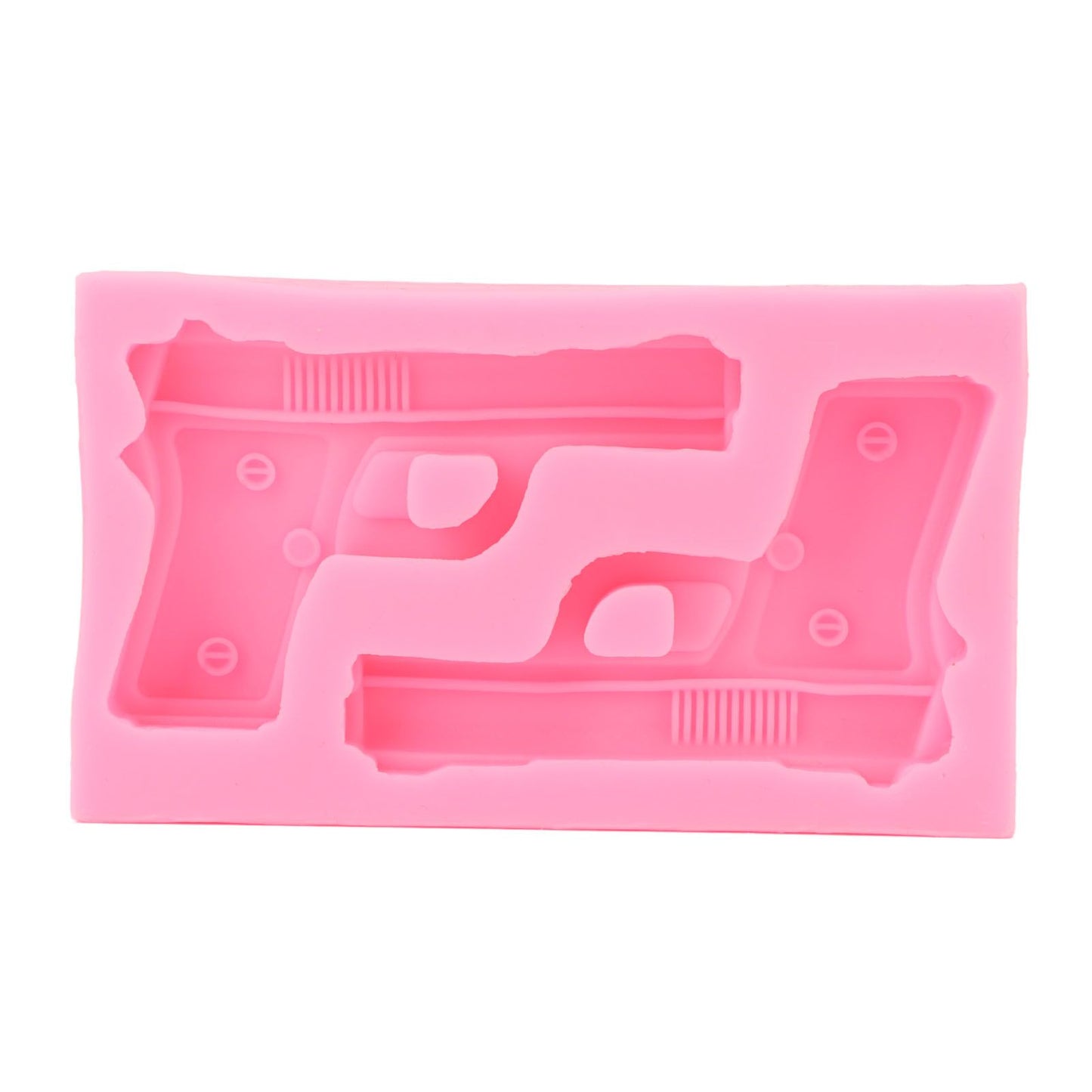 3D Weapon Shape Silicone Molds Pistol Shaped Baking Molds for Making Cake Chocolate Candy Crafting Pink V1294-YM0523-3118220086611