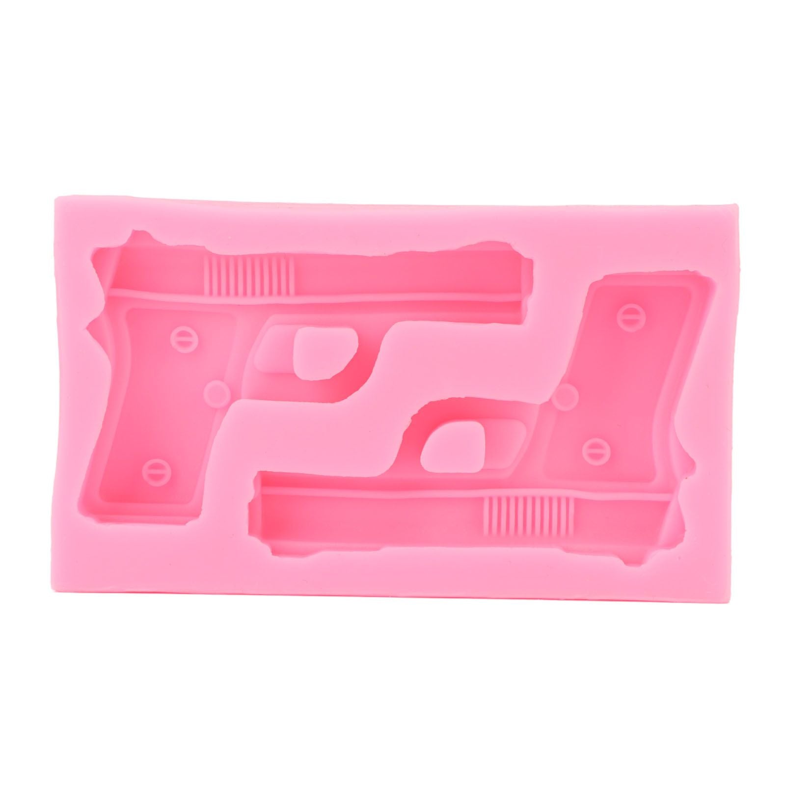 3D Weapon Shape Silicone Molds Pistol Shaped Baking Molds for Making Cake Chocolate Candy Crafting Pink V1294-YM0523-3118220086611