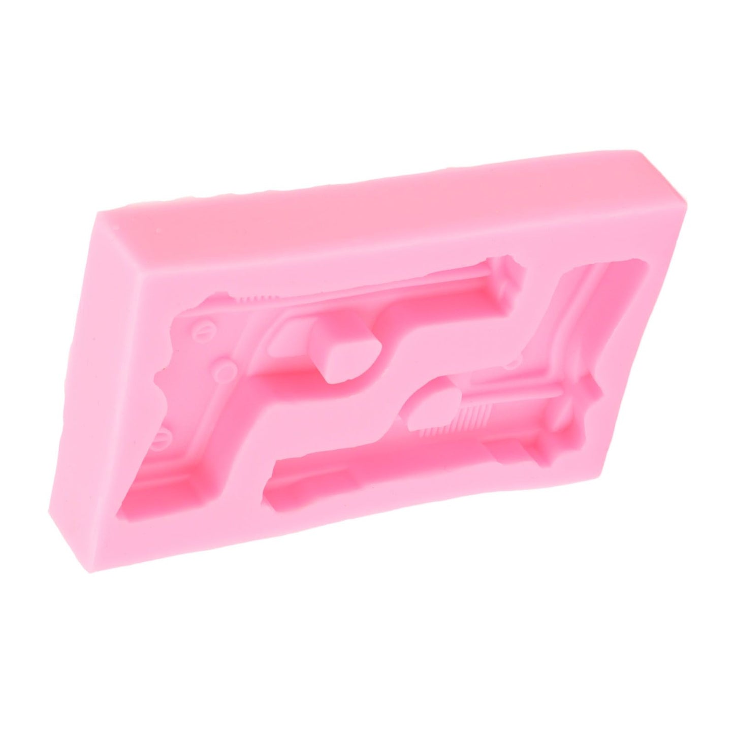 3D Weapon Shape Silicone Molds Pistol Shaped Baking Molds for Making Cake Chocolate Candy Crafting Pink V1294-YM0523-3118220086611
