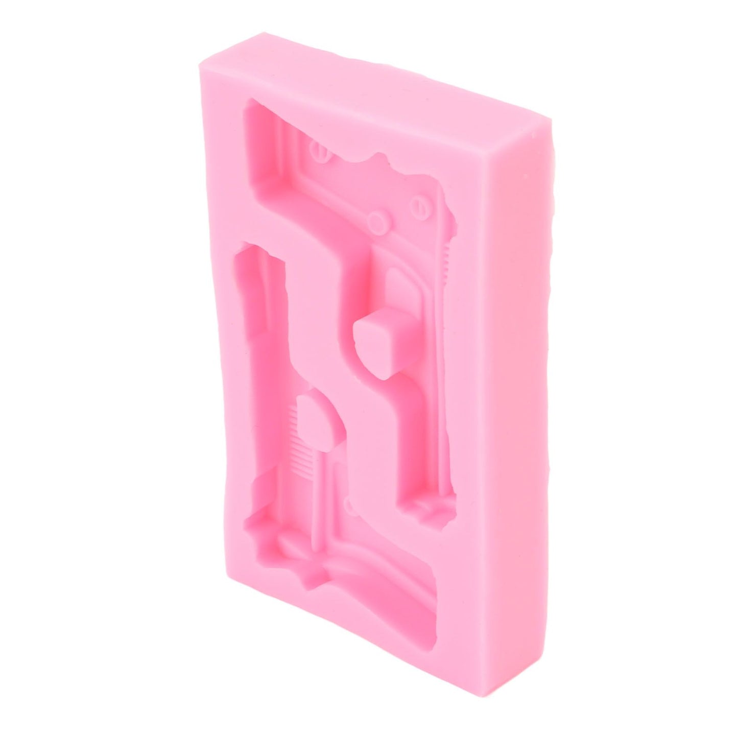 3D Weapon Shape Silicone Molds Pistol Shaped Baking Molds for Making Cake Chocolate Candy Crafting Pink V1294-YM0523-3118220086611