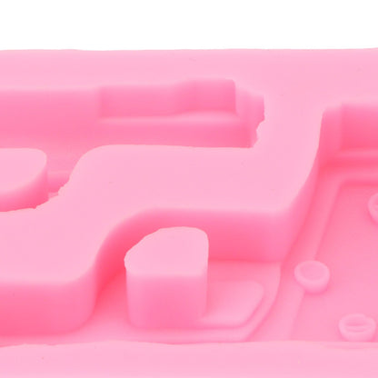 3D Weapon Shape Silicone Molds Pistol Shaped Baking Molds for Making Cake Chocolate Candy Crafting Pink V1294-YM0523-3118220086611