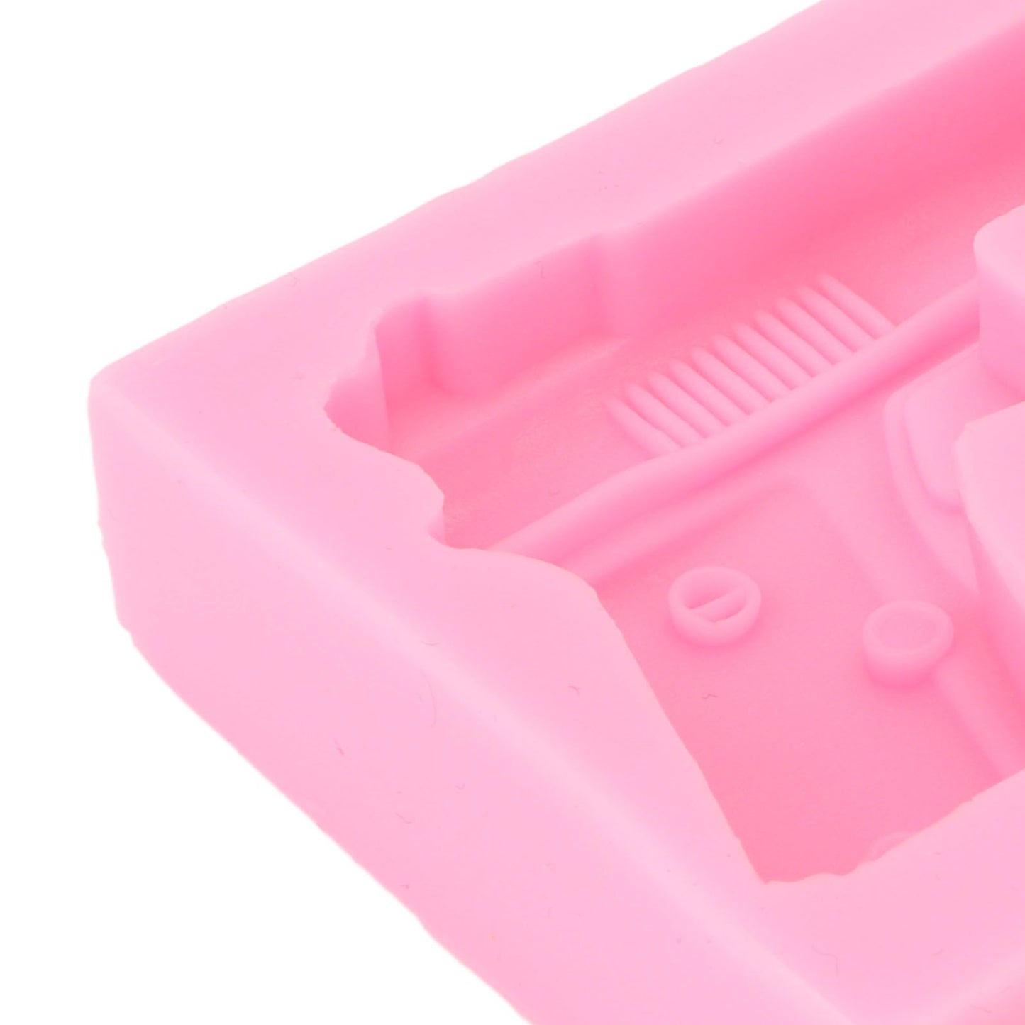 3D Weapon Shape Silicone Molds Pistol Shaped Baking Molds for Making Cake Chocolate Candy Crafting Pink V1294-YM0523-3118220086611